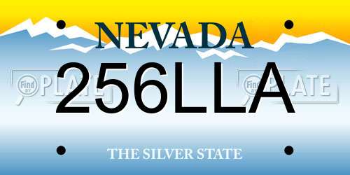 256LLA Nevada License Plate