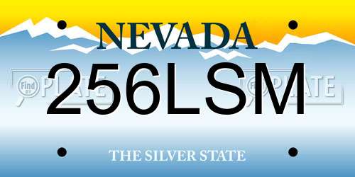 256LSM Nevada License Plate