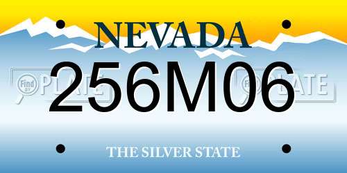 256M06 Nevada License Plate