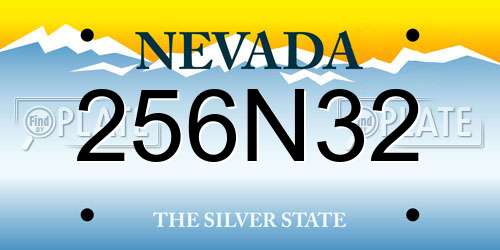 256N32 Nevada License Plate
