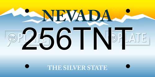 256TNT Nevada License Plate