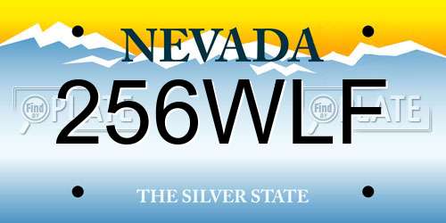 256WLF Nevada License Plate