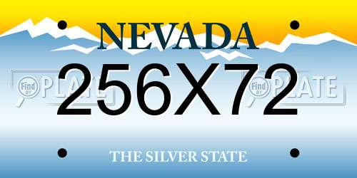 256X72 Nevada License Plate