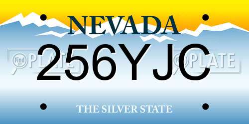 256YJC Nevada License Plate