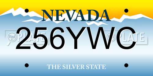 256YWC Nevada License Plate