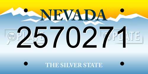2570271 Nevada License Plate