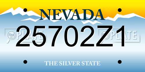 25702Z1 Nevada License Plate