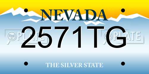 2571TG Nevada License Plate