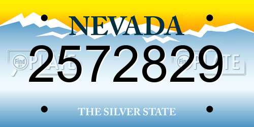 2572829 Nevada License Plate