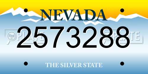 2573288 Nevada License Plate