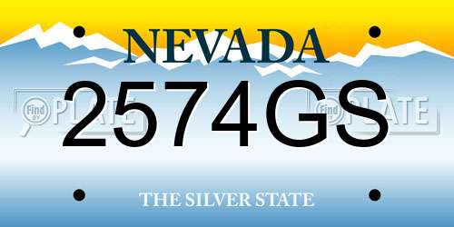 2574GS Nevada License Plate