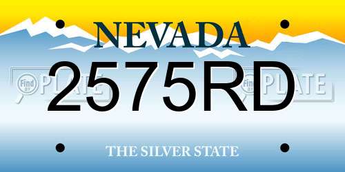 2575RD Nevada License Plate