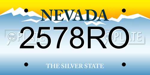 2578RO Nevada License Plate