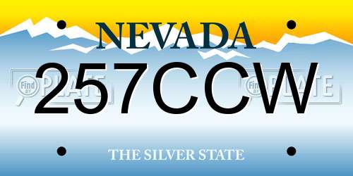 257CCW Nevada License Plate