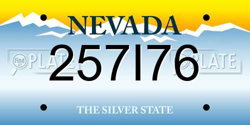 257I76 Nevada License Plate
