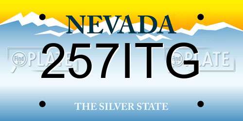 257ITG Nevada License Plate