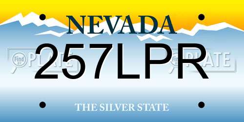 257LPR Nevada License Plate