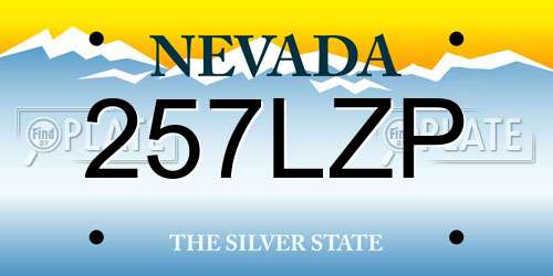 257LZP Nevada License Plate