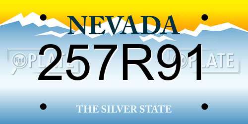 257R91 Nevada License Plate
