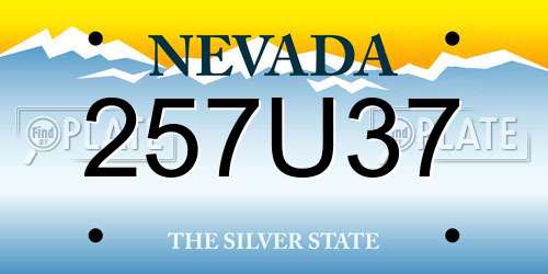 257U37 Nevada License Plate