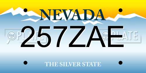 257ZAE Nevada License Plate