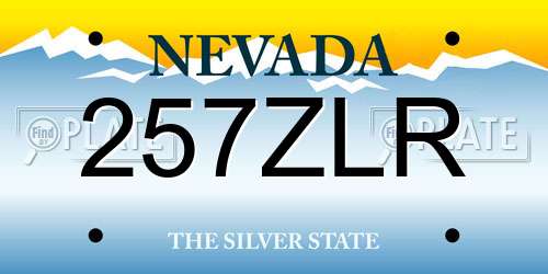 257ZLR Nevada License Plate