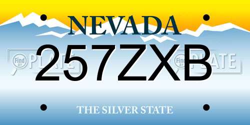 257ZXB Nevada License Plate
