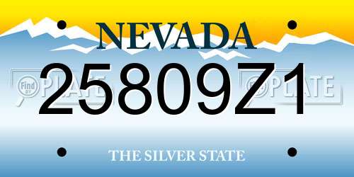 25809Z1 Nevada License Plate