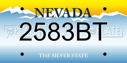 2583BT Nevada License Plate