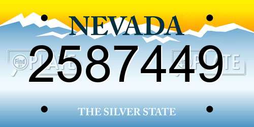 2587449 Nevada License Plate