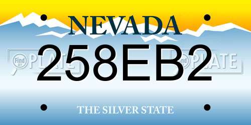 258EB2 Nevada License Plate