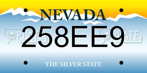 258EE9 Nevada License Plate