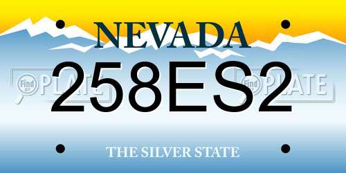 258ES2 Nevada License Plate