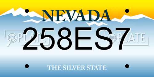 258ES7 Nevada License Plate