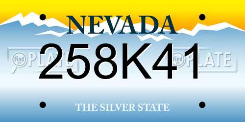 258K41 Nevada License Plate