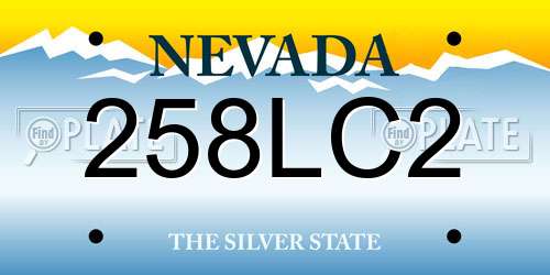 258LC2 Nevada License Plate