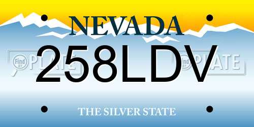 258LDV Nevada License Plate