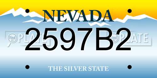 2597B2 Nevada License Plate