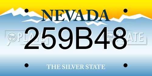 259B48 Nevada License Plate
