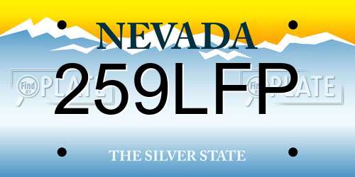 259LFP Nevada License Plate