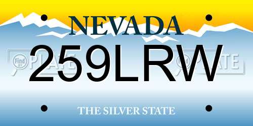 259LRW Nevada License Plate
