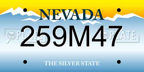 259M47 Nevada License Plate