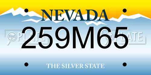 259M65 Nevada License Plate