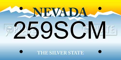 259SCM Nevada License Plate