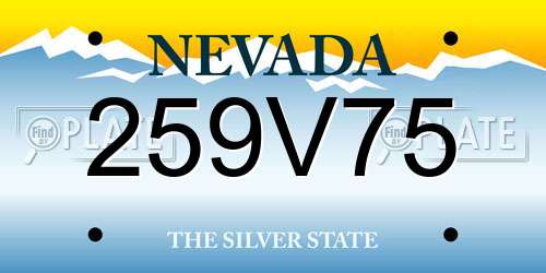 259V75 Nevada License Plate
