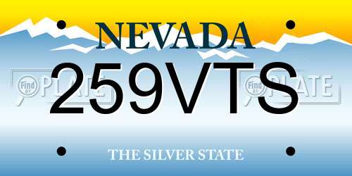 259VTS Nevada License Plate