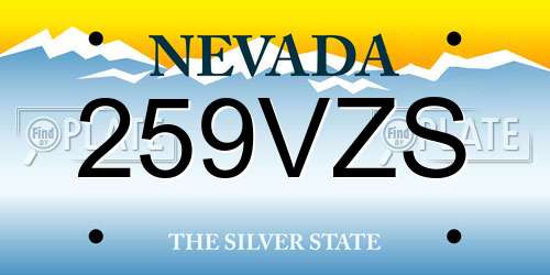 259VZS Nevada License Plate