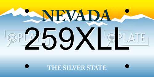 259XLL Nevada License Plate