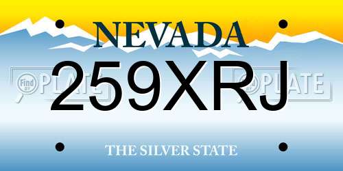 259XRJ Nevada License Plate
