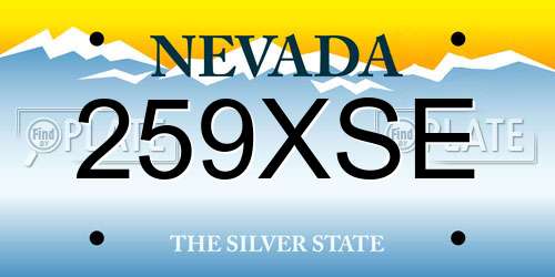 259XSE Nevada License Plate